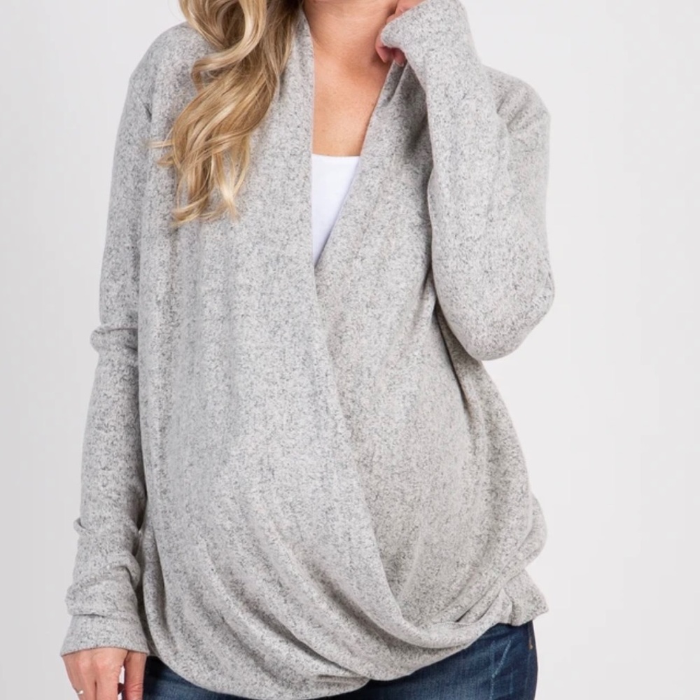 PinkBlush Draped Wrap V-Neck Maternity/Nursing Top